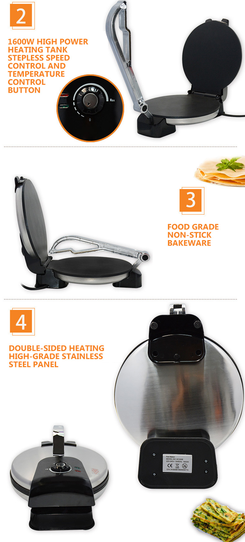 Commercial Pancake Machine Cre - огляд і ціна Crepe Maker Non Stick